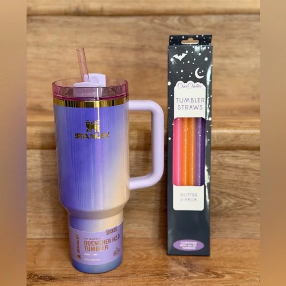 Stanley x Wicked 40oz FlowState Quencher Tumbler w straw set  BRAND NEW - Picture 2 of 5